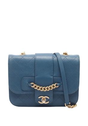 CHANEL Pre-Owned 2017-2018 Small Quilted Sheepskin Front Chain Flap crossbody bag - Blue