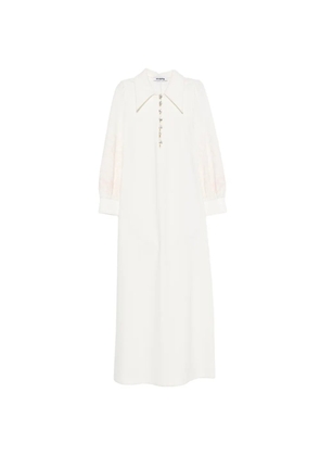 Vivetta embellished floral-embroidered midi dress - White