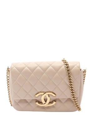 CHANEL Pre-Owned 2021-2026 Mini Quilted Lambskin Maxi CC Flap crossbody bag - Neutrals