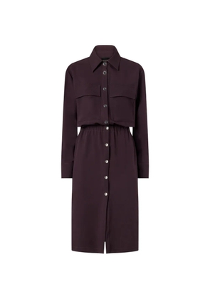 PINKO elasticated-waist shirt midi dress - Purple