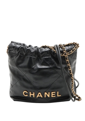 CHANEL Pre-Owned 2021-2026 Mini Shiny Calfskin 22 Handbag satchel - Black