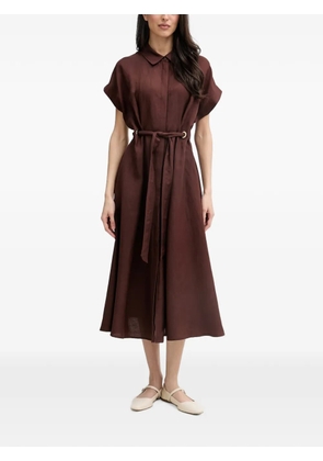 Joseph Ribkoff belted short-sleeve midi dress - Brown
