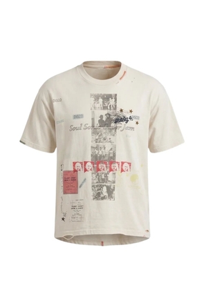 BLDG4 distressed-effect graphic-print T-shirt - Neutrals
