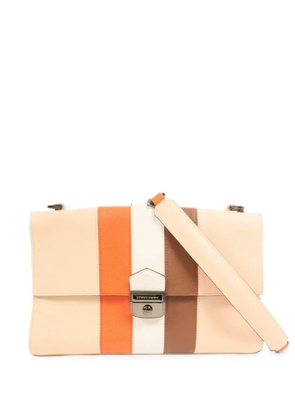 Longchamp striped leather shoulder bag - Neutrals