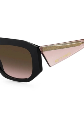 ETRO geometric-frame glitter-detail sunglasses - Black
