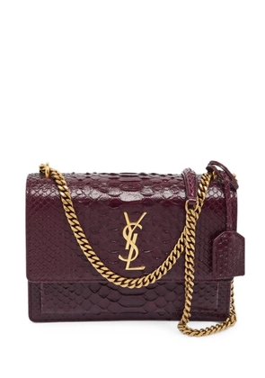 Saint Laurent Pre-Owned medium Sunset python-embossed leather shoulder bag - Red