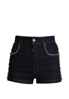 Dolce & Gabbana crystal-embellished denim shorts - Blue