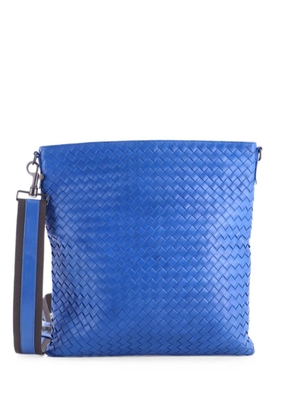 Bottega Veneta Pre-Owned Flat Messenger Bag Intrecciato Nappa Medium crossbody bag - Blue
