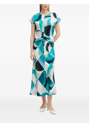 Joseph Ribkoff abstract-print twisted-waist midi dress - Blue