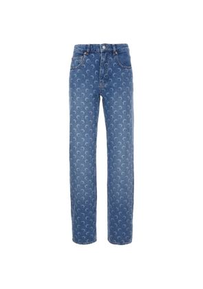 Marine Serre Moon-print jeans - Blue