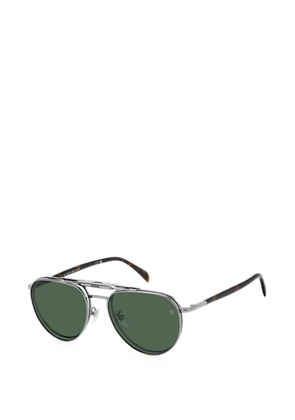 DAVID BECKHAM EYEWEAR clip-on pilot-frame sunglasses - Silver