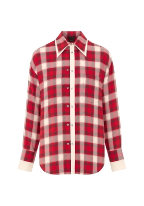 PINKO Clivia check-print button-up shirt - Red