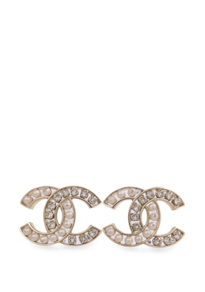CHANEL Pre-Owned CC faux-pearl earrings - Gold