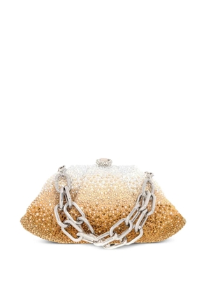 Judith Leiber Gemma crystal-embellished chain-link clutch bag - Gold