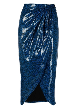 Zadig&Voltaire Jamelia leopard-print sequin-embellished midi skirt - Blue