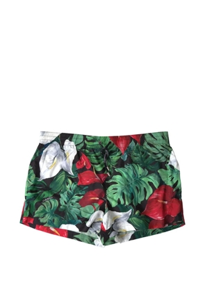 Dolce & Gabbana floral-print swim shorts - Green