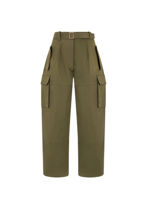 Alberta Ferretti belted high-waisted cargo pants - Green