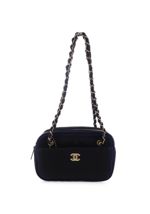 CHANEL Pre-Owned logo-plaque shoulder bag - Blue
