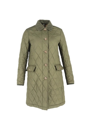 Burberry Pre-Owned quilted corduroy-collar coat - Green