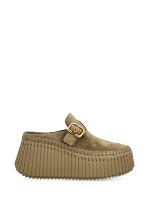 Chloé Nama buckle saddle-stitched mules - Neutrals
