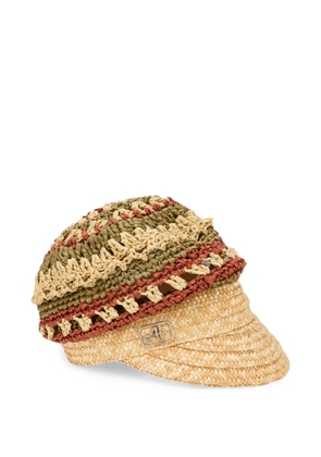 Alberta Ferretti woven-design peaked hat - Neutrals