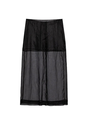 The Frankie Shop Peri midi sheer panelled skirt - Black