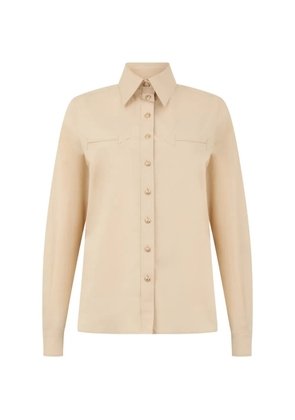 Alberta Ferretti arrow-detail long-sleeve shirt - Neutrals
