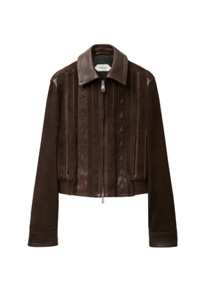 Versace Greca-pattern panelled jacket - Brown
