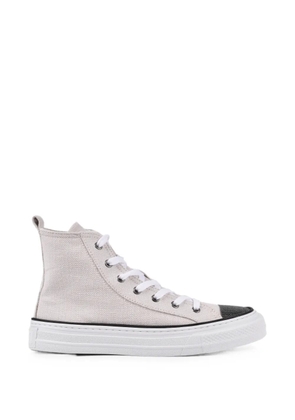 Brunello Cucinelli bead-embellished lace-up high-top sneakers - Silver