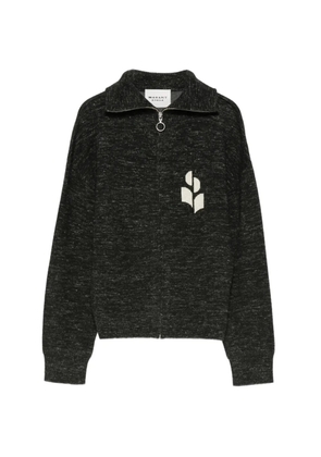 MARANT ÉTOILE Koxy logo-intarsia zip-up sweater - Black