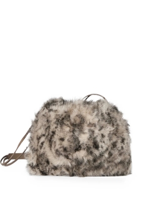 Brunello Cucinelli pouch bag in lynx-effect shearling with Monili - Neutrals
