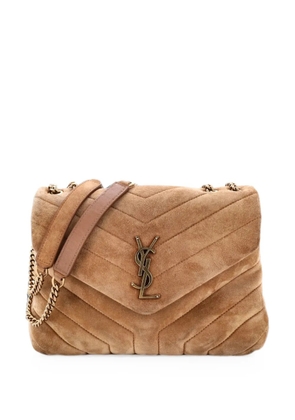 Saint Laurent Pre-Owned Loulou Matelasse Chevron Suede Small shoulder bag - Brown