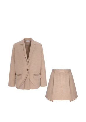 CuAnna Doubleyou frayed-edge suit - Neutrals