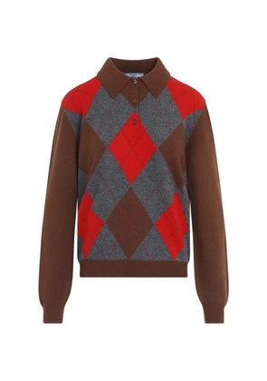 Prada cashmere polo top - Brown