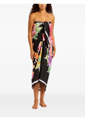 Seafolly floral-print sarong - Black