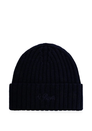 MC2 Saint Barth Wengen logo-embroidered wool beanie hat - Blue