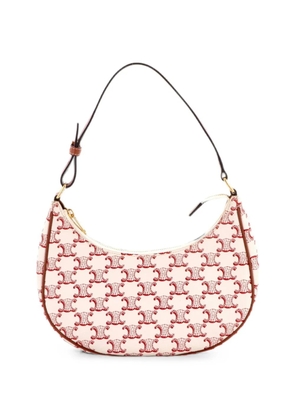 Celine Pre-Owned Ava Bag Triomphe Coated Canvas hobo bag - White