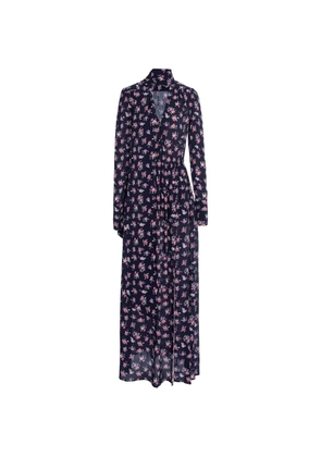 CuAnna floral-print tie-neck dress - Blue