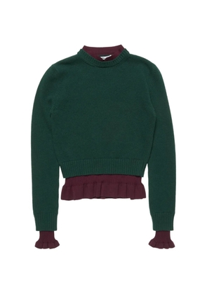 Acne Studios ruffled layered-effect sweater - Green