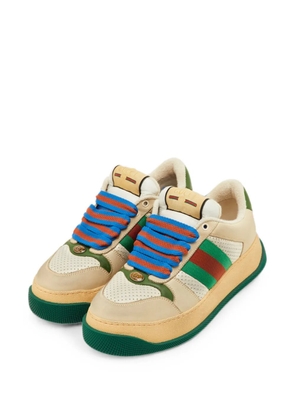 Gucci Pre-Owned Screener Web-stripe sneakers - Neutrals