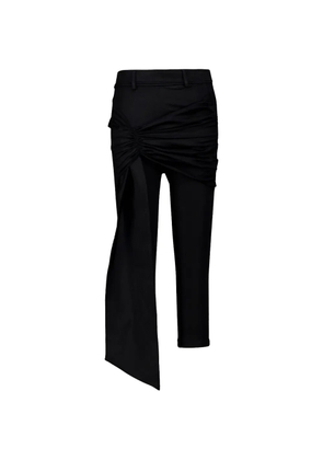 Rabanne ruched draped-panel trousers - Black