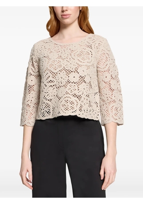 Betty Barclay crochet sequin-embellished top - Neutrals
