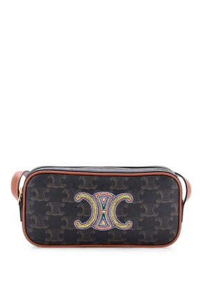 Celine Pre-Owned Cuir Triomphe Camera Embroidered Triomphe Coated Canvas with Leather Small shoulder bag - Brown