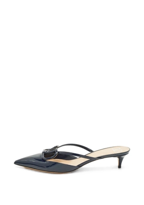 Valentino Garavani Pre-Owned VLogo patent-leather heeled mules - Blue
