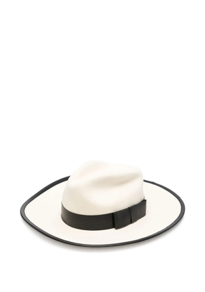 Nina Ricci ribbon trim hat - White