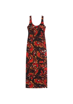 DRIES VAN NOTEN long velvet dress - Red