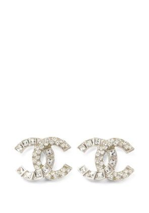 CHANEL Pre-Owned CC crystal earrings - Silver