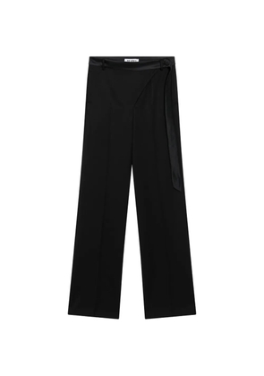 The Attico wrap-effect panel wool trousers - Black