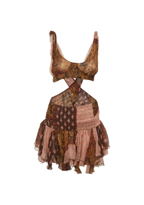 Donde Esteban estrellitas cut-out mini dress - Brown