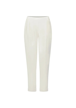 Betty Barclay elasticated-waistband turned-up-cuffs trousers - White